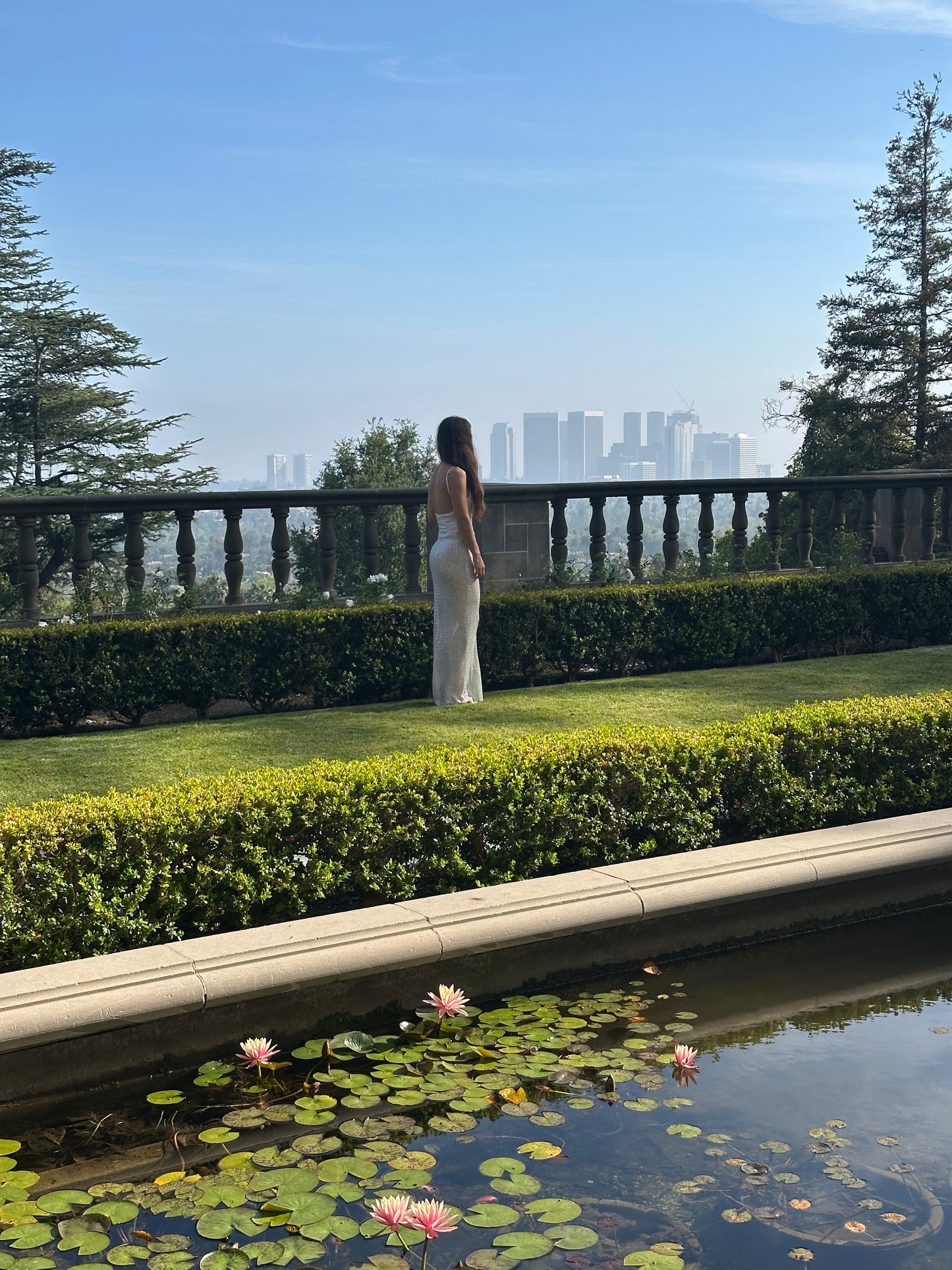 Moonlit Waves Beaded Backless Gown
