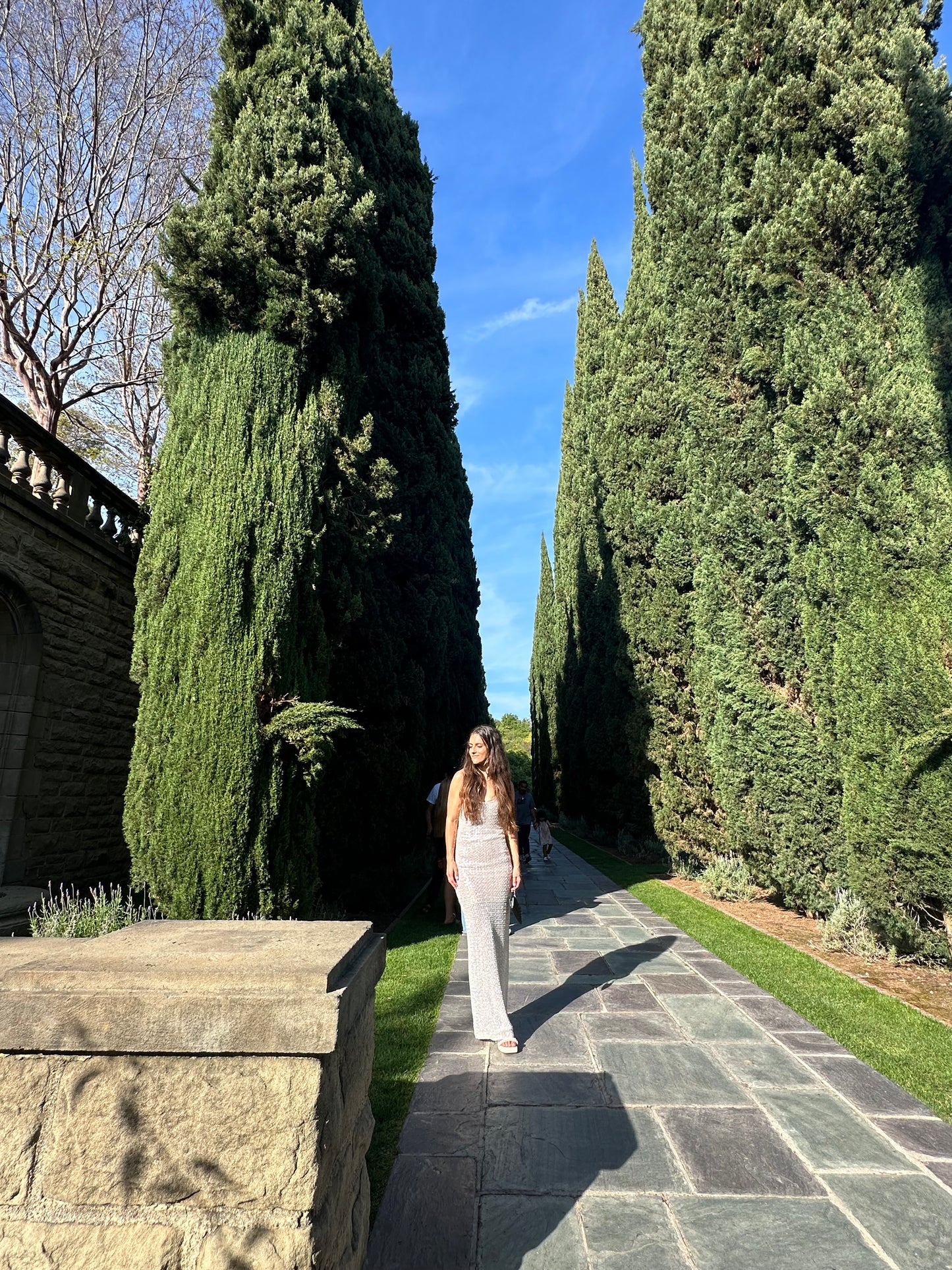 Moonlit Waves Beaded Backless Gown