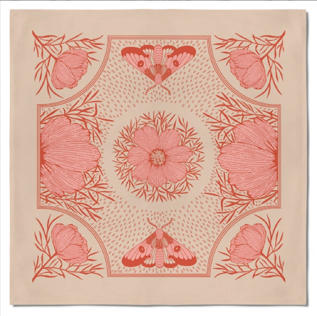 Cosmo and Moth Pink Cotton Outdoor Bandana