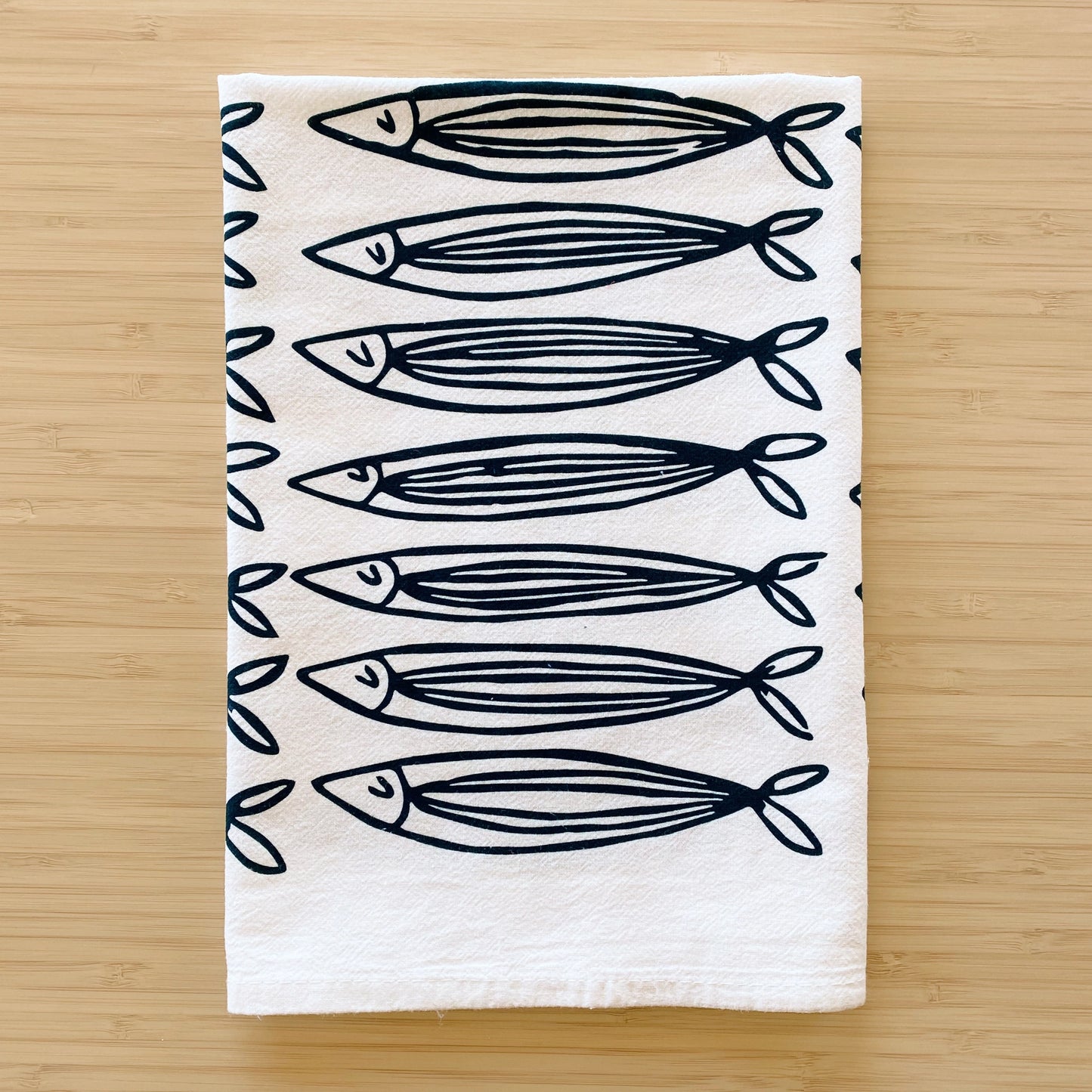 100% cotton sardine tea towels