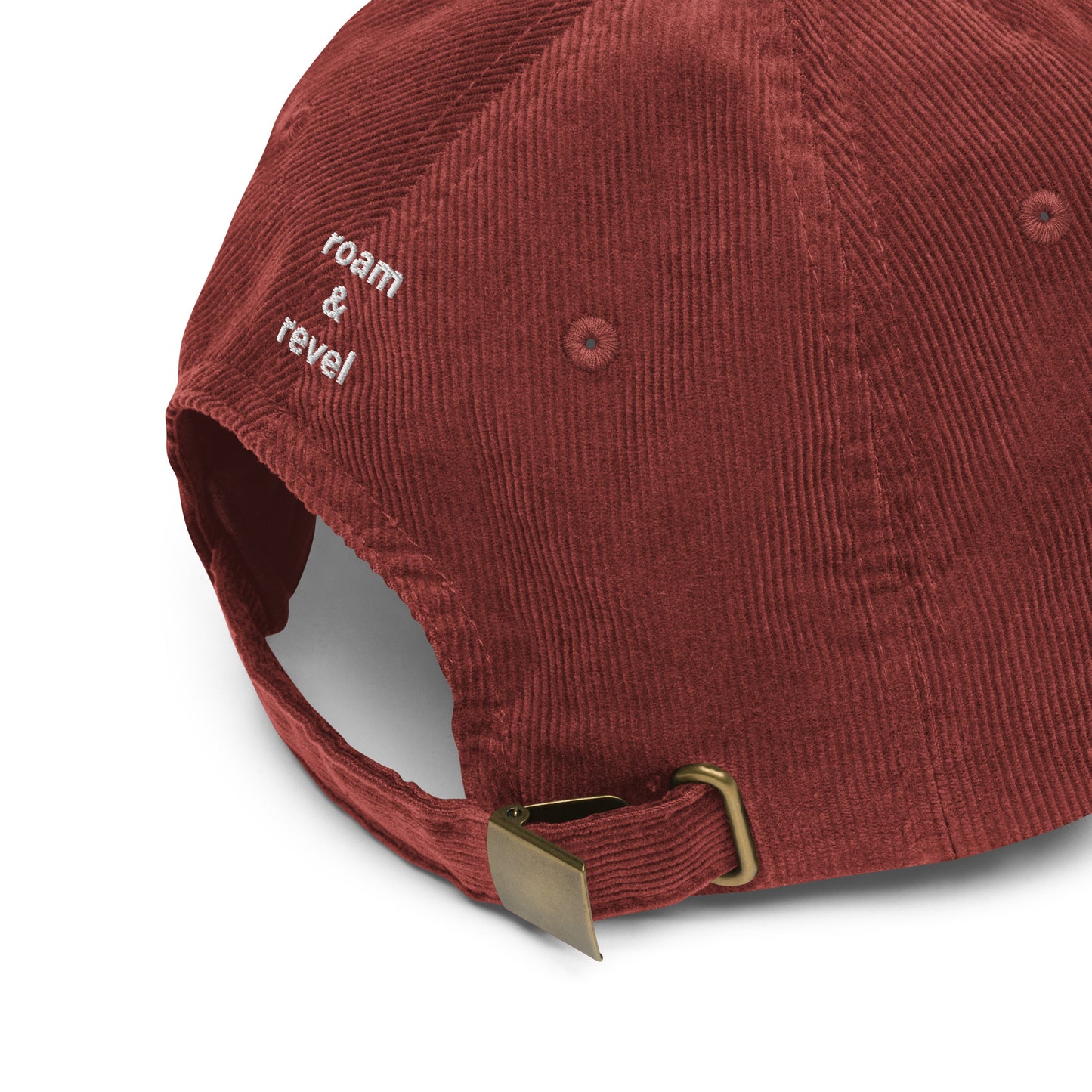 Roam Wild burgendy corduroy cap