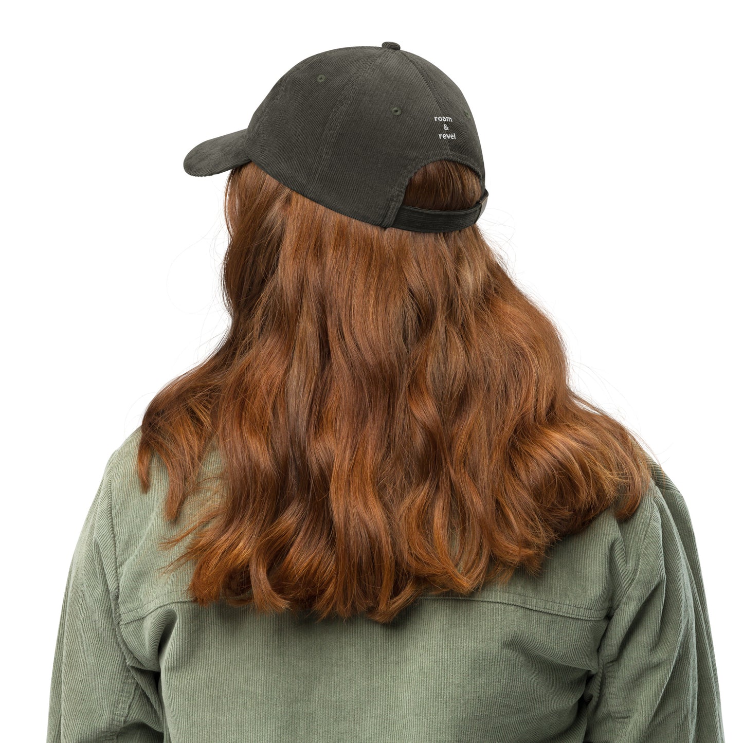 Born to Roam Olive corduroy cap