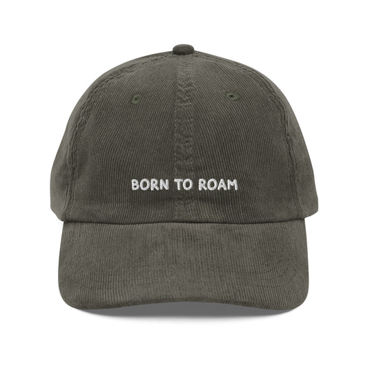 Born to Roam Olive corduroy cap