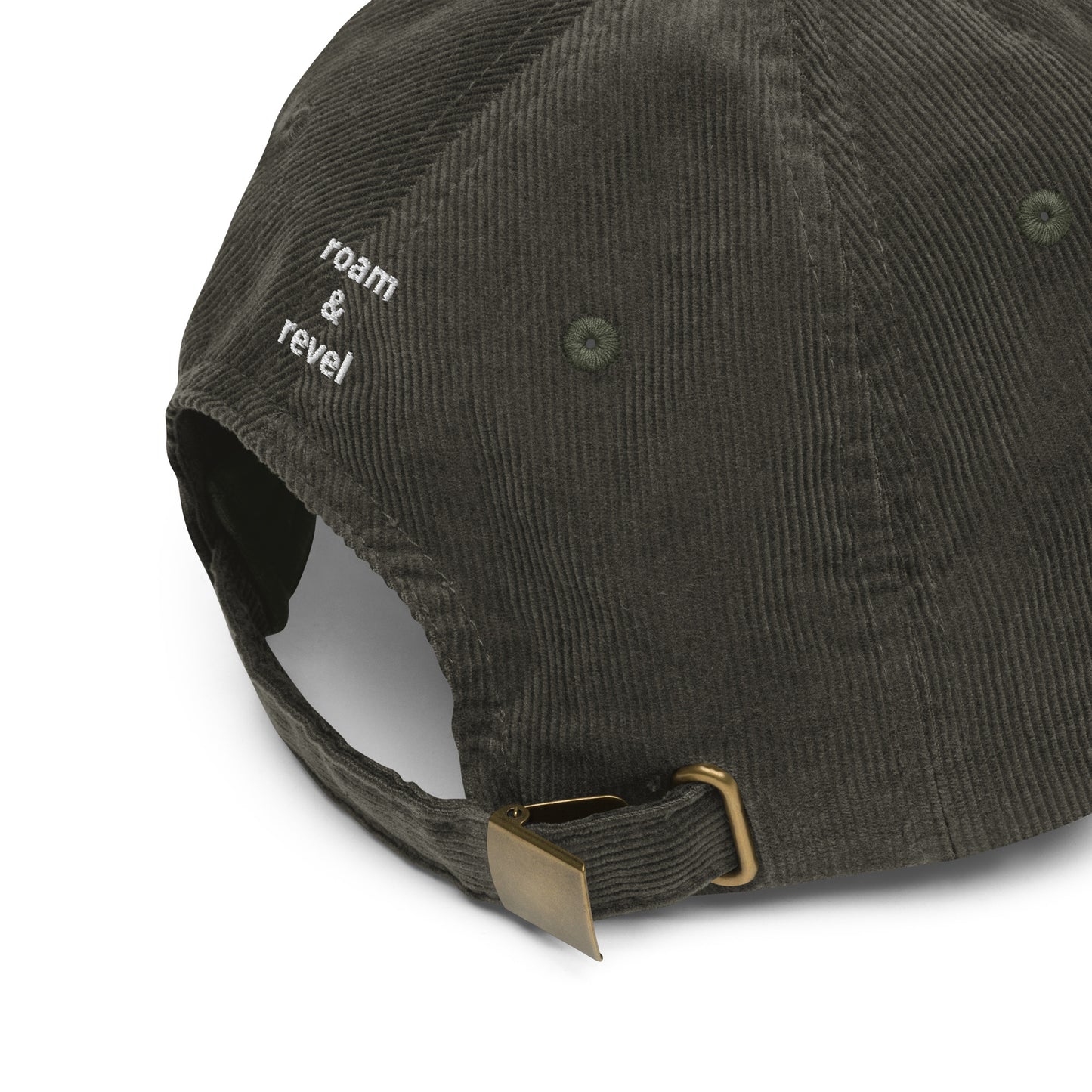 Born to Roam Olive corduroy cap